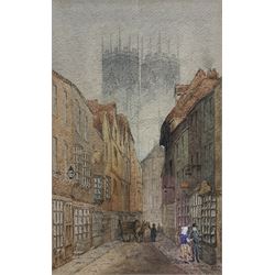 Thomas 'Tom' Dudley (British 1857-1935): York Street Scene, watercolour signed and dated 1876, 23cm x 15cm
