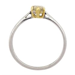 18ct white gold single stone marquise cut diamond ring, hallmarked, diamond approx 0.70 carat