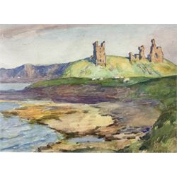 John Arthur Dees (Northern British 1875-1959): 'Dunstanburgh Northumberland - Evening Light Castle on Coast', watercolour signed, titled verso 25cm x 35cm
Provenance: from family of artist