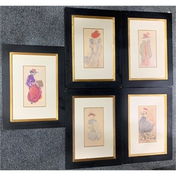 After Pablo Picasso, series of five colour prints from the Garnet de Paris Series, published by Quintessa 1996, 28cm x 15cm (5)