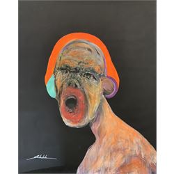 Roland-Henrich Gotschik (German/Romanian 1960-): 'The Scream', acrylic on canvas signed 134cm x 107cm (unframed) 