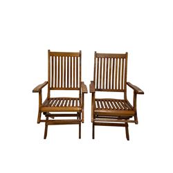 Westminster - pair of teak folding garden chairs 