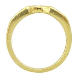 18ct gold channel set eight stone round brilliant ring, hallmarked