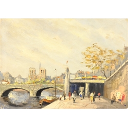 French School (20th century): On the Seine, oil on canvas unsigned 50cm x 70cm
