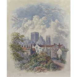 George Fall (British 1845-1925): 'York' Gray's Court and Minster, watercolour signed and titled 32cm x 23cm