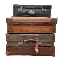 Four vintage suitcases, max W70cm