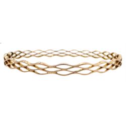 Early 20th century 9ct rose gold arm bangle by The Albion Chain Co, Birmingham 1926