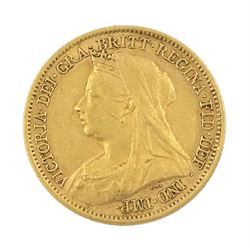 Queen Victoria 1901 gold half sovereign coin