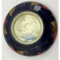 Moorcroft Pomegranate pattern bowl of compressed circular form, impressed and blue signature to base, D16cm 