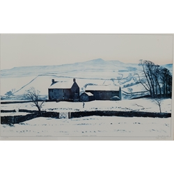 Peter Brook (British 1927-2009): 'Hannah Hauxwell Waving Goodbye', limited edition colour print signed and numbered 53/500 in pencil 36cm x 58cm