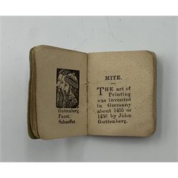 Miniature Book - The Mite, Grimsby, E A Robinson 1896 in original boards.  Originally printed in 1891 it was the smallest book in the world printed from movable type until 1897 20mm x 18mm