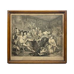 William Hogarth (British 1697-1764): 'A Rake's Progress' plates I-XIII, complete set eight 18th century etching and engravings 34cm x 39cm (8)