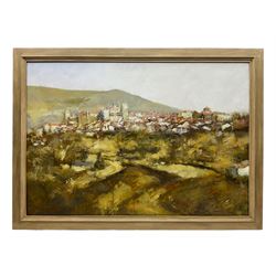 Continental School (20th century): A Tuscan Landscape, oil on canvas indistinctly signed 69cm x 100cm
