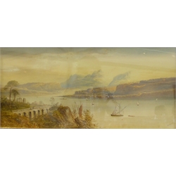  William Henry Earp (British 1831-1914): 'Near Naples', watercolour signed 25cm x 54cm  