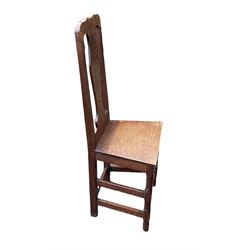 Four oak hall chairs 