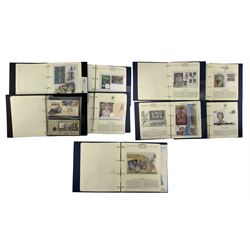 Coin and stamp first day covers, including five pound coin, commemorative crowns, two pound coins etc, commemorating various Royal and other events, housed in nine ring binder folders