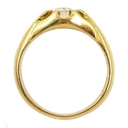 Early 20th century gold old cut single stone diamond ring, makers mark D & F (probably Deakin & Francis), stamped 18ct, diamond approx 0.75 carat