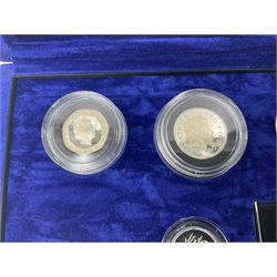 The Royal Mint United Kingdom 2000 silver proof Millennium coin collection, including Maundy coins, number 2264, cased with certificate
