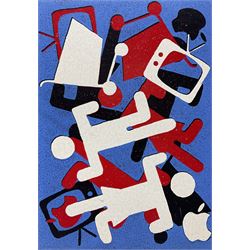 Follower of Stuart Davies (British 1892-1964): Abstract Composition of Figures, artists proof screenprint indistinctly signed and titled 42cm x 31cm (unframed)