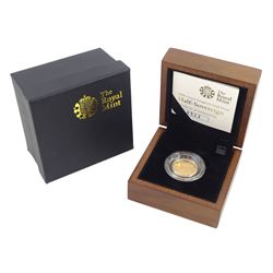 Queen Elizabeth II 2008 gold proof half sovereign coin, cased with certificate