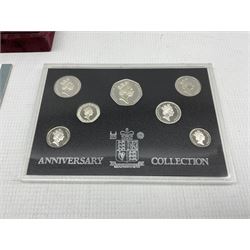 The Royal Mint United Kingdom 1996 silver proof anniversary coin collection, cased with certificate