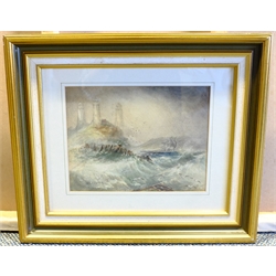 After Henry Barlow Carter (British 1804-1868): Rounding the Lighthouse, watercolour bears signature 22cm x 27cm