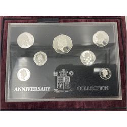 The Royal Mint United Kingdom 1996 silver proof anniversary coin collection, number 489, cased with certificate