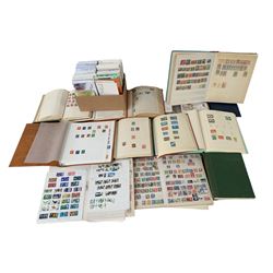 World stamps, including Bailiwick of Guernsey and other first day covers, United States of America covers from 'The Birds and Flowers of the 50 States' collection, Austria, Belgium, Finland, Germany, Hong Kong, Japan etc, housed in various albums, folders and loose, in one box