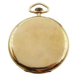 Early 20th century 9ct gold lever slim pocket watch, case makers mark MA, London 1933, in fitted Mappin & Webb, London case