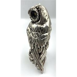 Cypriot filled silver model of an owl, stamped 925 H13cm 
