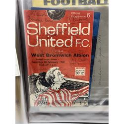 Sheffield Utd v Newcastle 1967 programme with signatures, another v West Bromwich Albion 1968, presentation photograph of President George Bush to Lord Mason of Barnsley, Bernard Partridge, English Illustrator, signed letter and other items