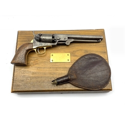 Colt .36 Navy revolver, serial number 134434 with octagonal barrel inscribed 'Address Col Saml Colt New-York US America, the butt strap numbered 12724 L33cm overall