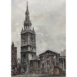 James Wilkie (British 1890-1957): 'Watling Street', watercolour unsigned, 'War Over Britain' exhibition label verso 35cm x 25cm