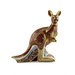 Royal Crown Derby paperweight 'Kangaroo' from the Australian collection with gold stopper