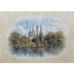 George Fall (British 1848-1925): Lichfield Cathedral from the South-West,  watercolour signed 23cm x 33.5cm

