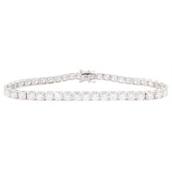 18ct white gold round brilliant cut diamond bracelet, stamped, total diamond weight approx 8.60 carat