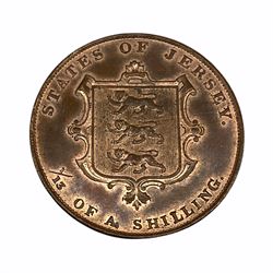Queen Victoria States of Jersey 1844 1/13 of a shilling coin