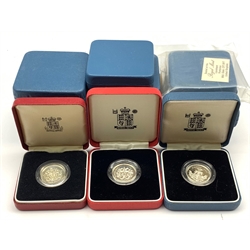 Twelve United Kingdom silver proof one pound coins, all cased, most with certificates