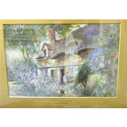  Cyril Wood (British early 20th century): Warwickshire Cottage Gardens, pair watercolours signed 25cm x 38cm (2)  