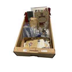 Great British and world stamps and coins, including part filled Whitman folders, GB pre decimal coins, pre Euro coins from various countries, etc, in one box