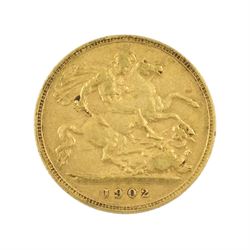 King Edward VII 1902 gold half sovereign coin
