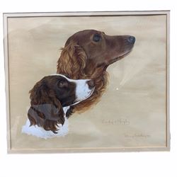 Patricia Bradley (British Contemporary): 'Candy & Murphy' two Spaniels, watercolour signed and dated 1983, 28cm x 33cm