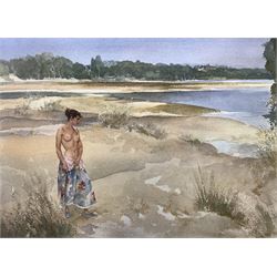 After Sir William Russell Flint (Scottish 1880-1969): 'Carlotta on the Loire', limited edition colour print numbered 167/850 pub. 1991, 38cm x 51cm