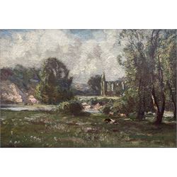 William Charles Rushton (British 1860-1921): 'Bolton Abbey', oil on canvas signed, titled verso 32cm x 47cm