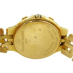 Maurice Lacroix 18ct gold gentleman's quartz wristwatch,  Ref. 7195820, white dial wiht date aperture, on original 18ct gold strap, with papers