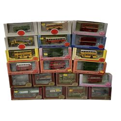 Thirty-one Exclusive First Editions 1:76 scale diecast buses, coaches and commercials including The Routemaster Series, boxed (31)
