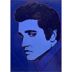 Pete (Peter) Marsh (British 1945-): Elvis Presley, mixed media on board signed and dated 1988 verso 43cm x 32cm