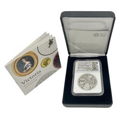 The Royal Mint United Kingdom 2019 silver proof piedfort five pound coin, encapsulated by NGC, with certificate