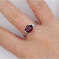 18ct white gold single stone ruby ring, Birmingham 2002, ruby approx 1.50 carat
