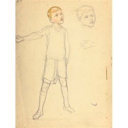 Atrib. Margaret Winifred Tarrant (British 1888-1959): Study of a Young Boy, pencil and watercolour unsigned 32cm x 24cm